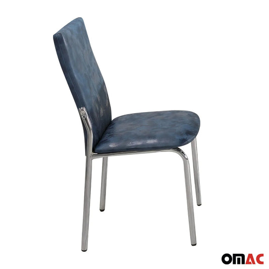 Esszimmerstühle Küchenstuhl Navy Blau 4x Stühl Kunstleder