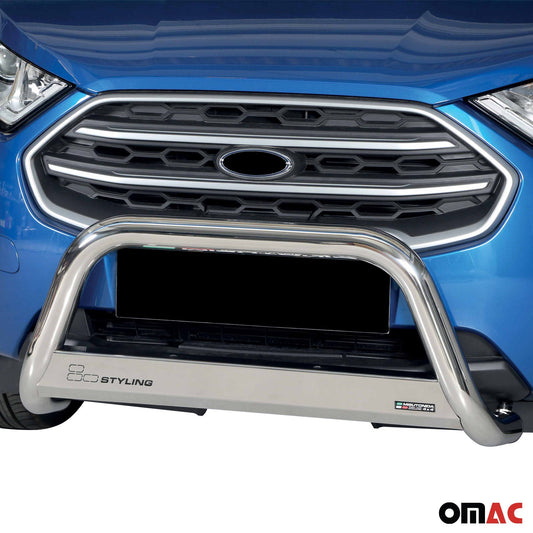 Bară de protecție/buton față pentru Ford Ecosport 2018-2022, ø63mm, oțel, argintiu