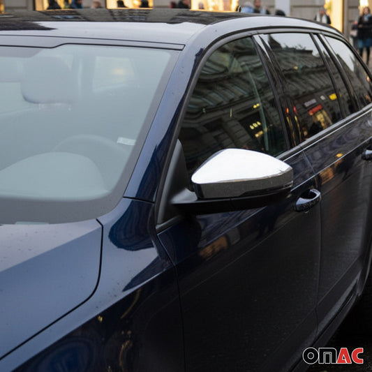 Spiegelkappen Spiegelabdeckung für Skoda Octavia 5E 2013-2019 Edelstahl Silber