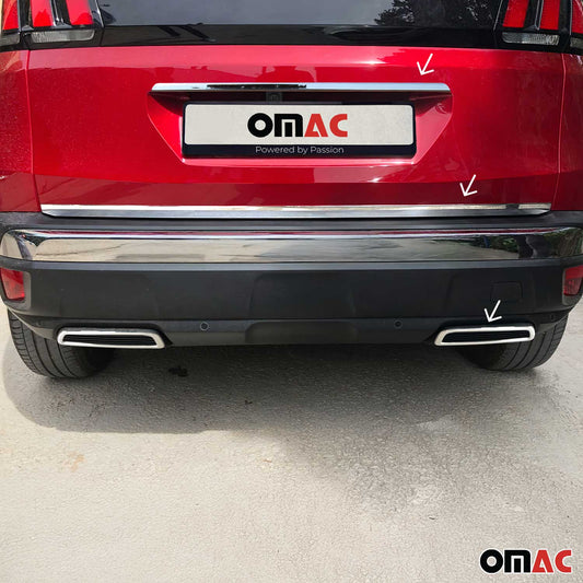 Heckklappe Kofferraumleiste Auspuffrahmen für Peugeot 3008 2016-2024 Chrom Satz