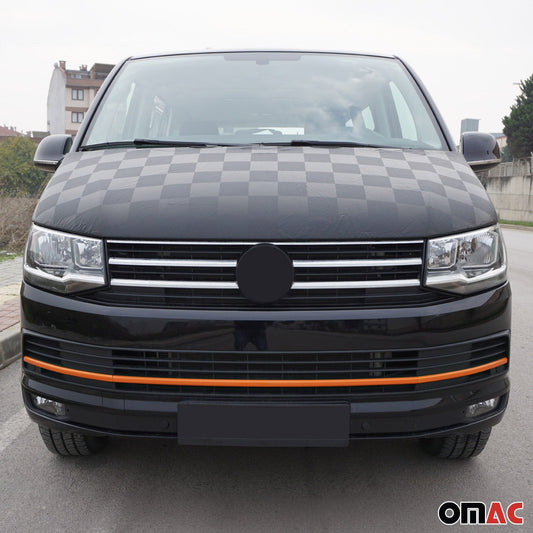 Benzi decorative grilă auto pentru VW T6 Transporter 2015-2019 Highline, oțel inoxidabil, portocaliu, 3x