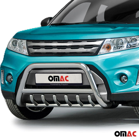 Bară de protecție/buton față pentru Suzuki Vitara 2015-2018, oțel, argintiu, cu ABE (omologare de tip germană).