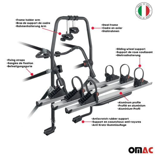 Suport de biciclete pentru trapa spate, pentru biciclete electrice pe un Chevrolet Captiva (3 biciclete)