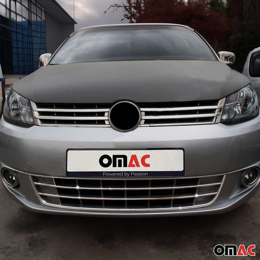 Kühlergrill Leisten Grillleisten für VW Caddy 2010-2015 Edelstahl Silber 2tlg