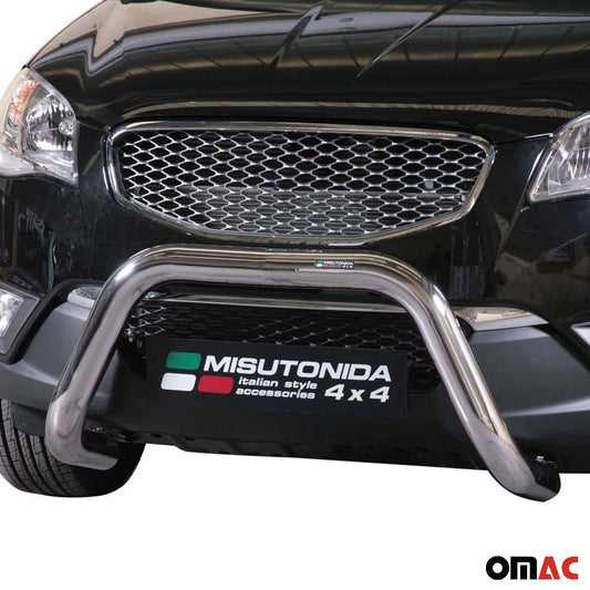 Frontbügel Frontschutzbügel für Ssangyong Korando 2011-2019 ø76mm Stahl Silber
