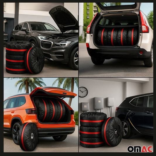 Reifentaschen Set Schutzhülle Reifenhülle 4 teilig für 14" bis 17" Felgen Tasche