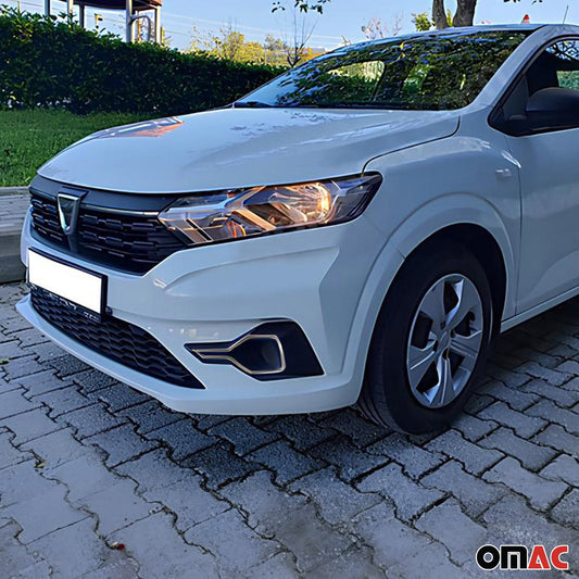 Ramki świateł przeciwmgielnych do Dacii Sandero 3 2021-2025, stal nierdzewna chrom, 2x