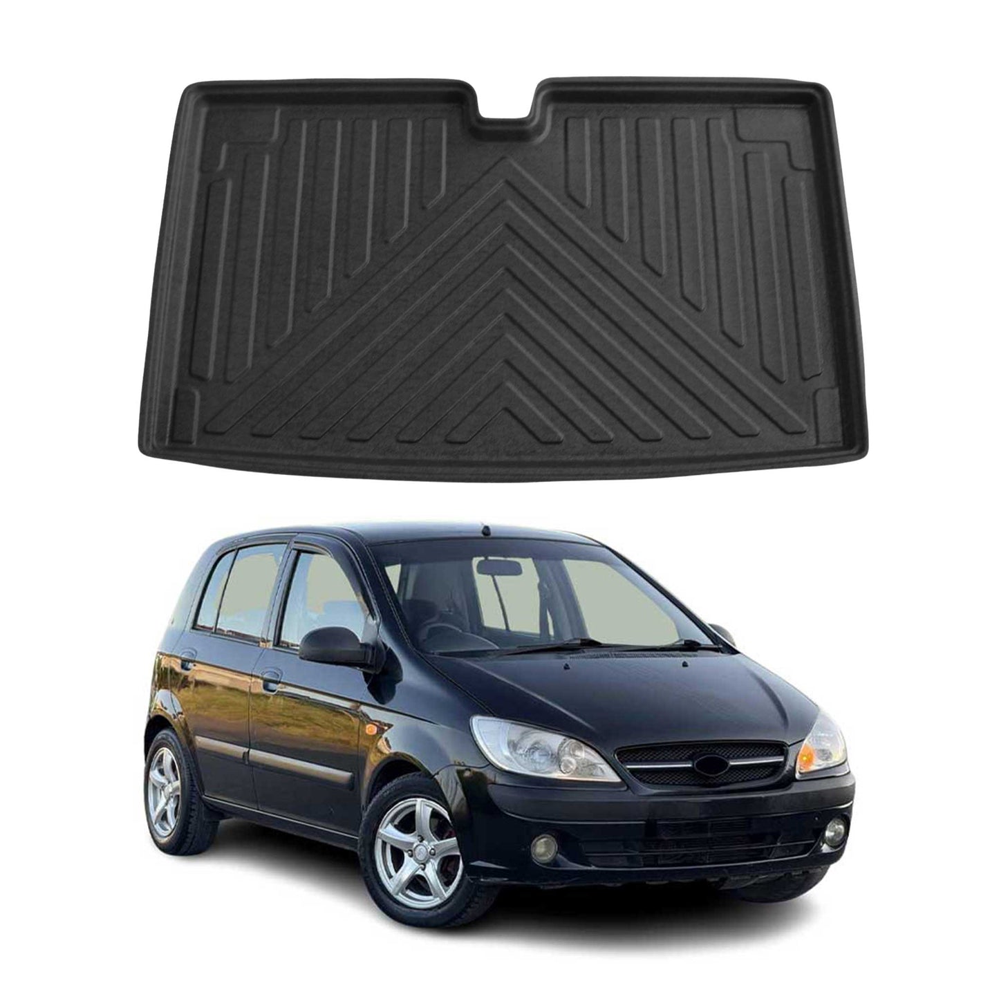 Kofferraumwanne Laderaumwanne für Hyundai Getz 2002-2011 5tür Gummi TPE Schwarz