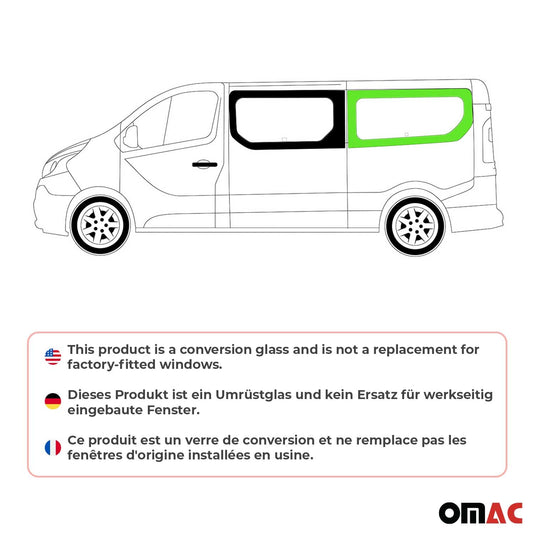 Seitenfenster Auto Fenster für Opel Vivaro 2014-2019 Links Auto L2 Schwarz