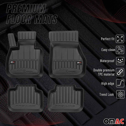 OMAC Gummi Fußmatten für BMW X1 F48 2015-2022 Premium TPE Automatten Schwarz 4x