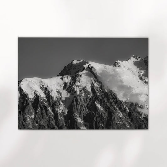 Aiguille Du Midi Schwarzweiß Fotodruck - Format 21x30 Cm Papier 200 g