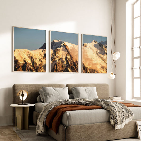 Aiguille Du Midi Triptychon Sonnenaufgang - Format 30x40 cm 200 g/m²