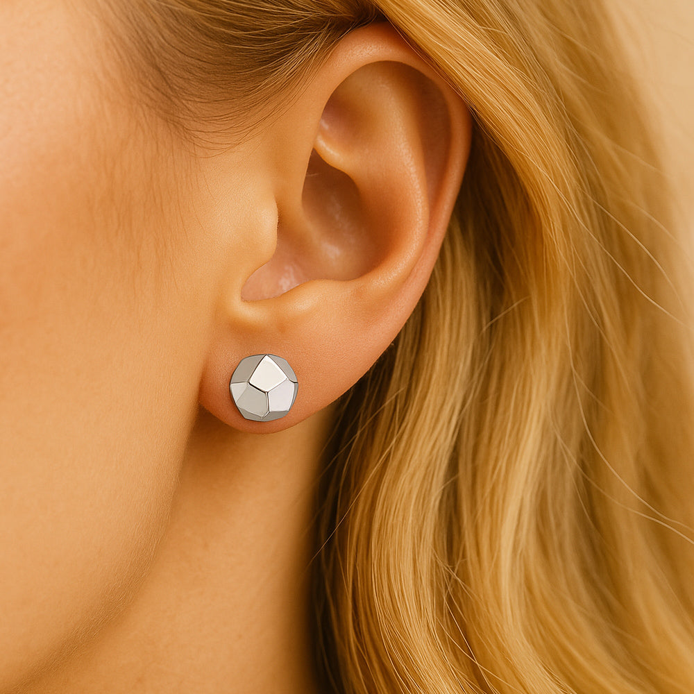 SilberLux Ohrstecker Quadratische Kugeln - Durchmesser 6 mm, 925er Silber