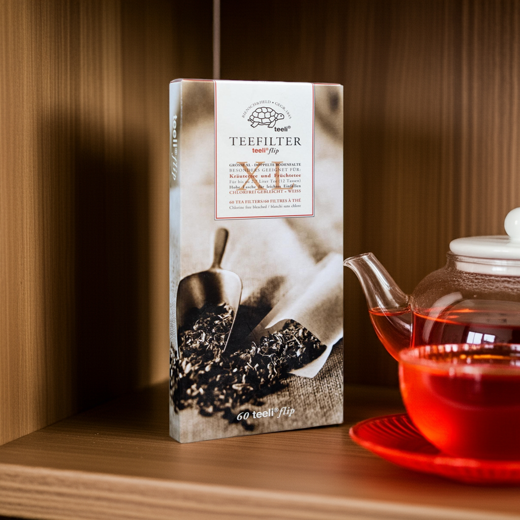 Filtre de hârtie fără clor Teeli Flip XL, calitate superioară - capacitate 2,6 l, mărimea XL, 60 de bucăți