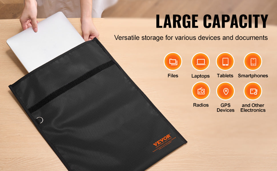 VEVOR Faraday Pouch Set für Laptop, feuersicher und wasserdicht, für Auto-Schlüssel, Phones, Tablets, Anti-Diebstahl-Pouch, Anti-Hacking-Fall