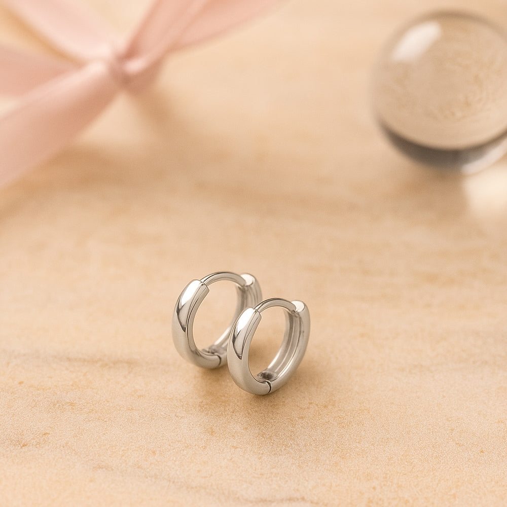 SterlingSilber Mini-Creolen - Kleine Ohrringe 12 mm Durchmesser 925er Silber