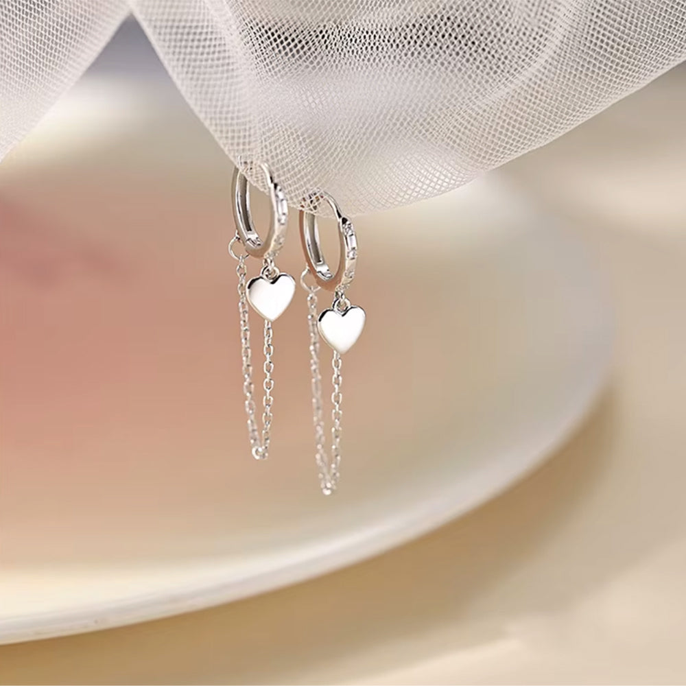 Cercei din argint 925, inimă captivantă cu zirconiu cubic