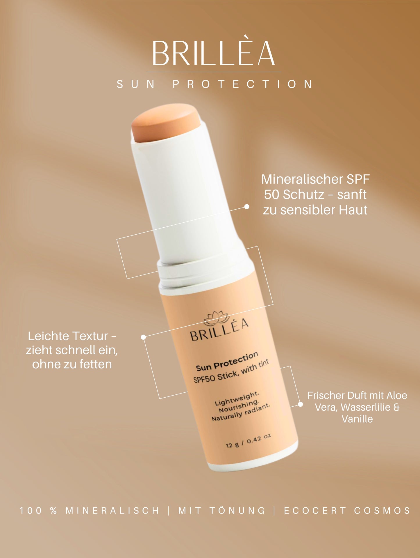 Stick cu protecție solară SPF50, cu nuanță | Stick cu protecție solară SPF50 cu nuanță
