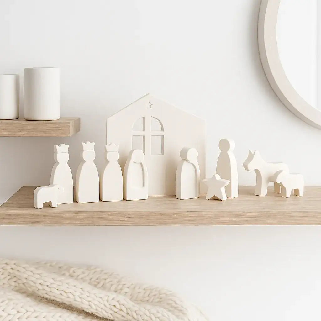 KleineKrippe Mini Handgefertigte Figuren - Maße 12x9x8 cm, Kap.3F