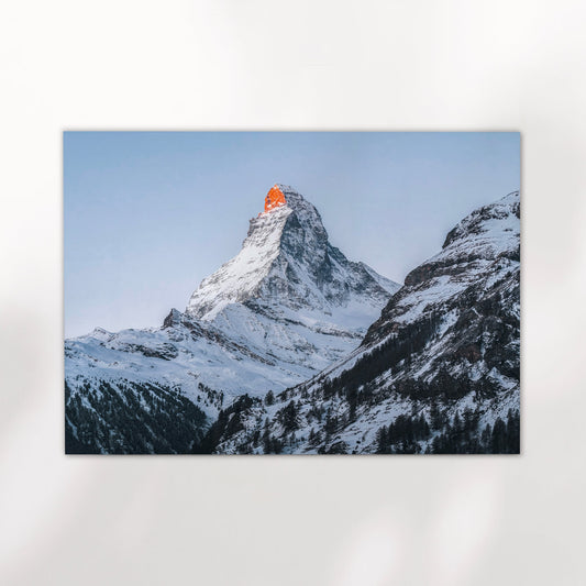 Matterhorn Zermatt Print Alpine Morgenlicht - Papier 200 Gramm, A3, Ungerahmt