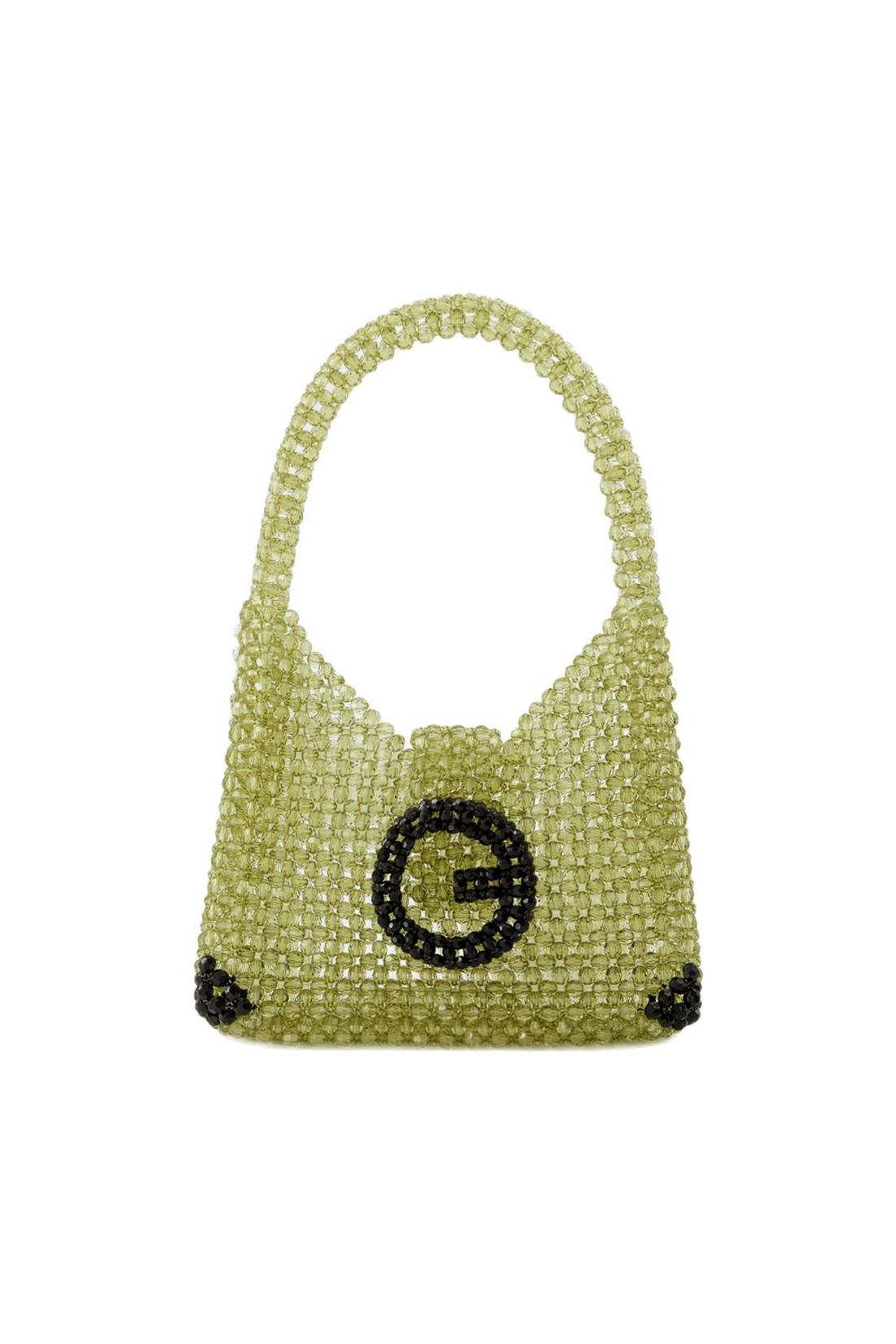 Hobo-Tasche mit Perlen - Germanier - Perlen - Grün/Schwarz