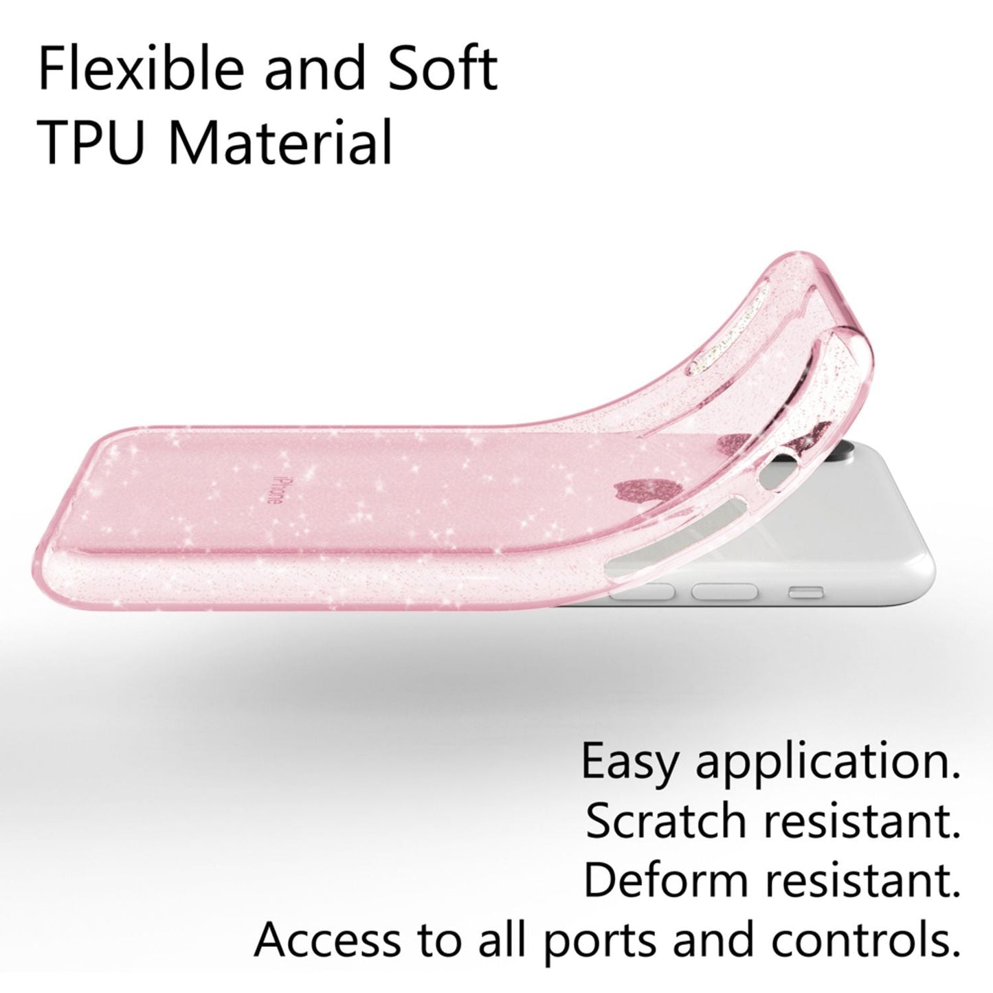 Husă NALIA Dazzlin Glitter - Husă de protecție la modă ultra-subțire din silicon cu particule de sclipici pentru iPhone XS Max