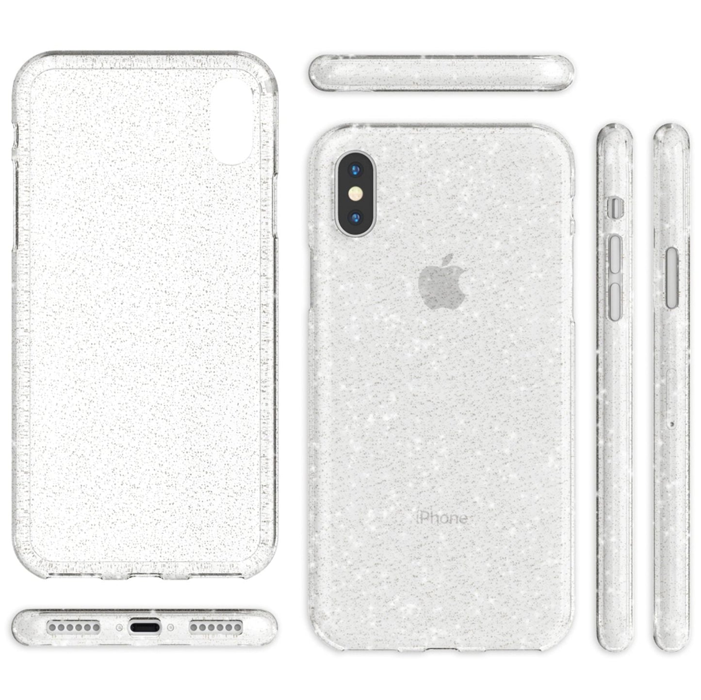 Husă NALIA Dazzlin Glitter - Husă de protecție la modă ultra-subțire din silicon cu particule de sclipici pentru iPhone XS Max