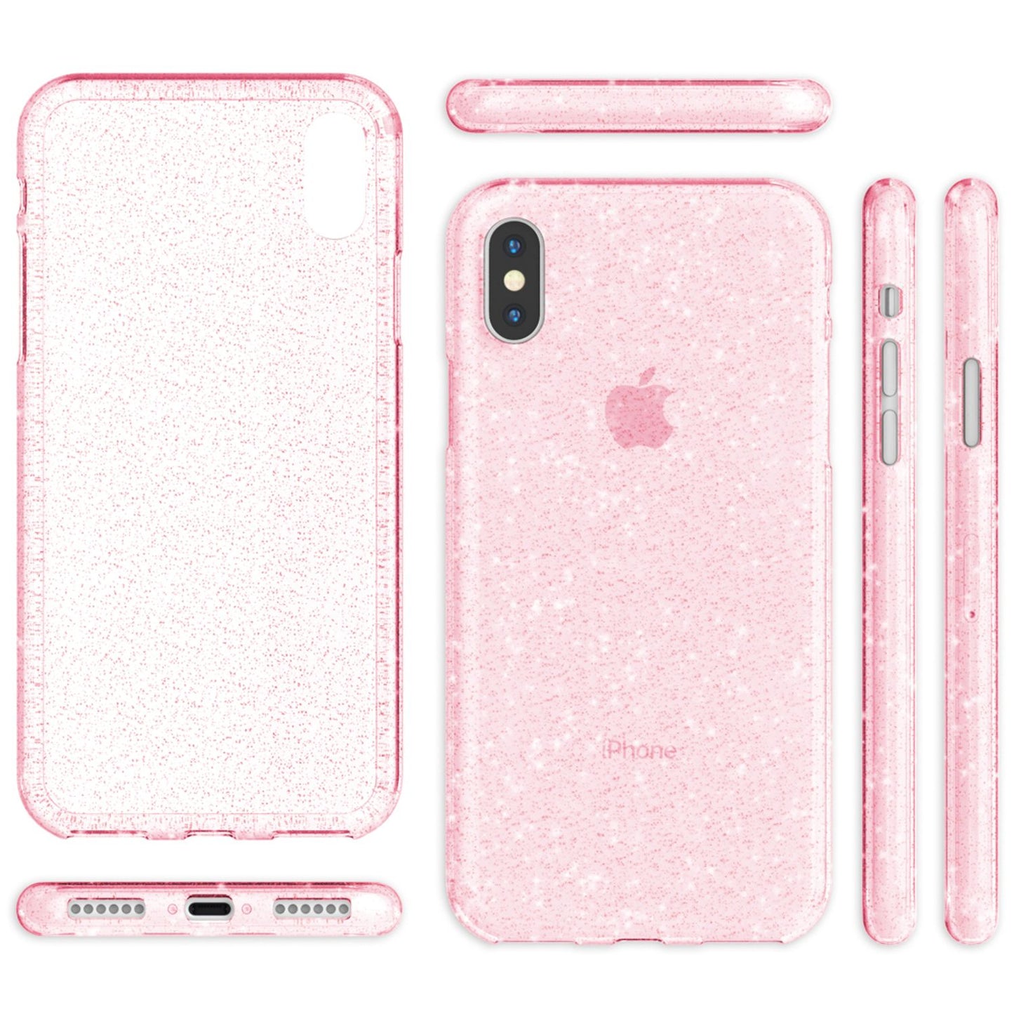 Husă NALIA Dazzlin Glitter - Husă de protecție la modă ultra-subțire din silicon cu particule de sclipici pentru iPhone XS Max