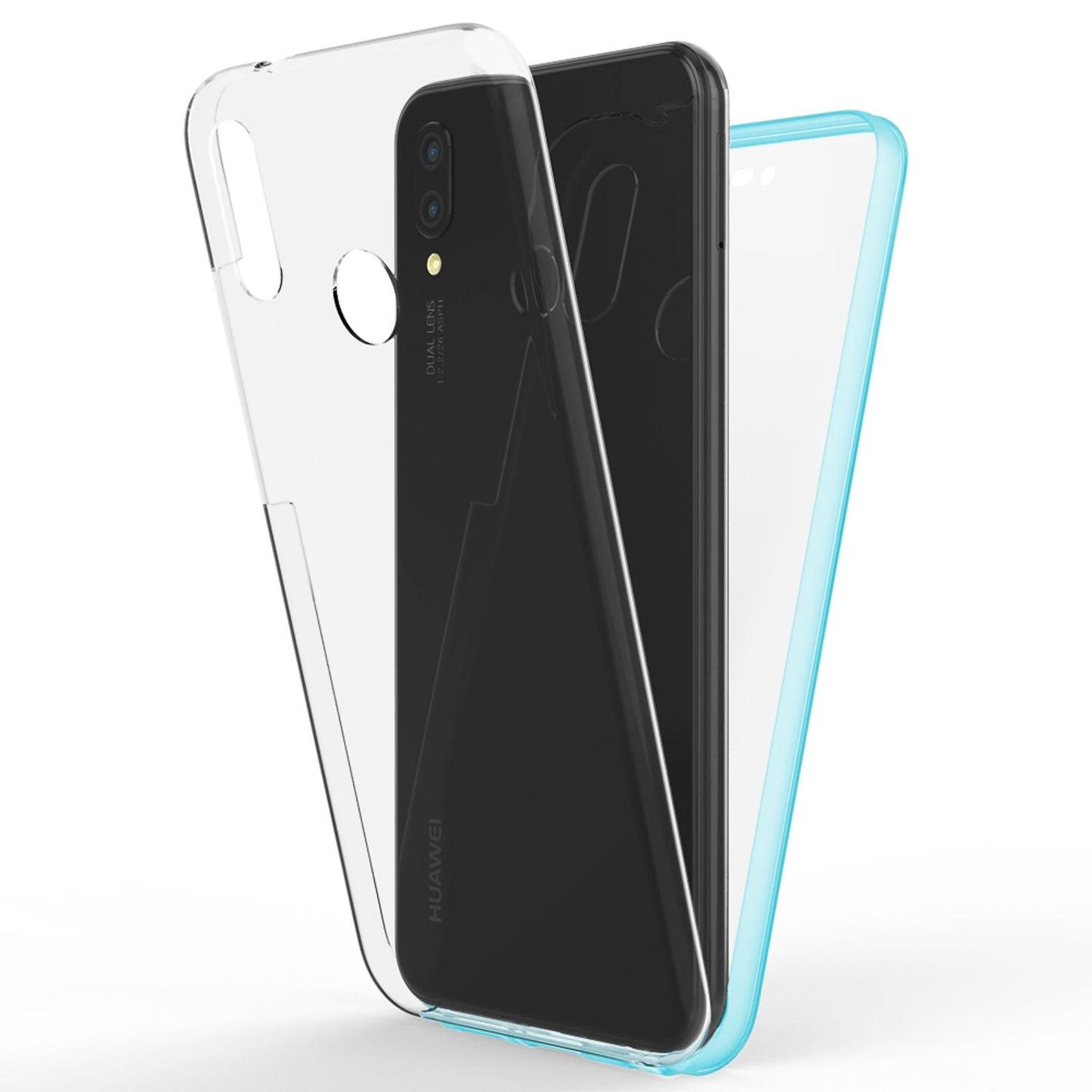 NALIA 360 Grad Handy Hülle Huawei P20 Lite - 360 Grad Rundumschutz, Transparente Rückseite, Voller Randschutz