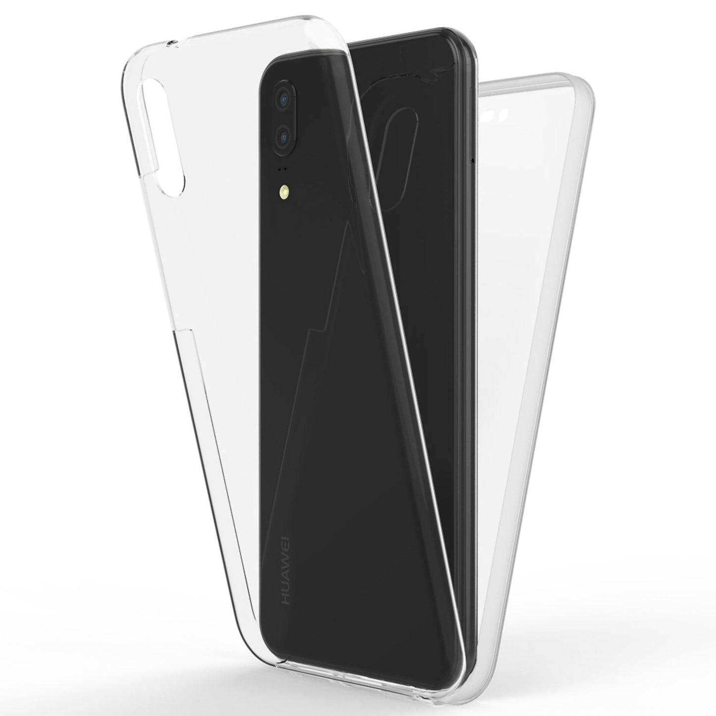 NALIA 360 Grad Handy Hülle - Vollständiger Rundumschutz Transparenter Displayschutz Kompatibel Huawei P20