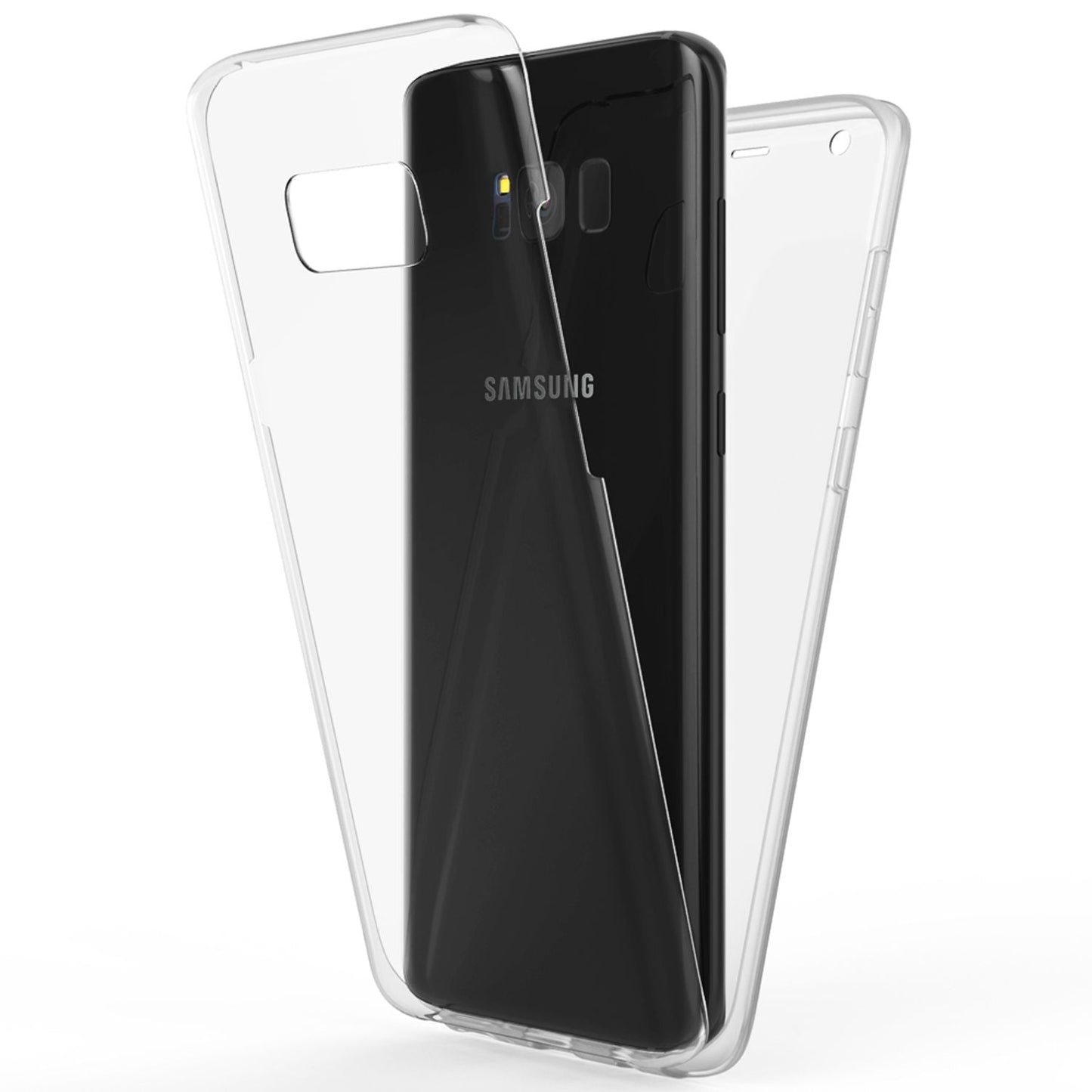 NALIA 360 Grad Handyhülle Rundumschutz - Transparent Silikon-Bumper Galaxy S8 Kompatibel
