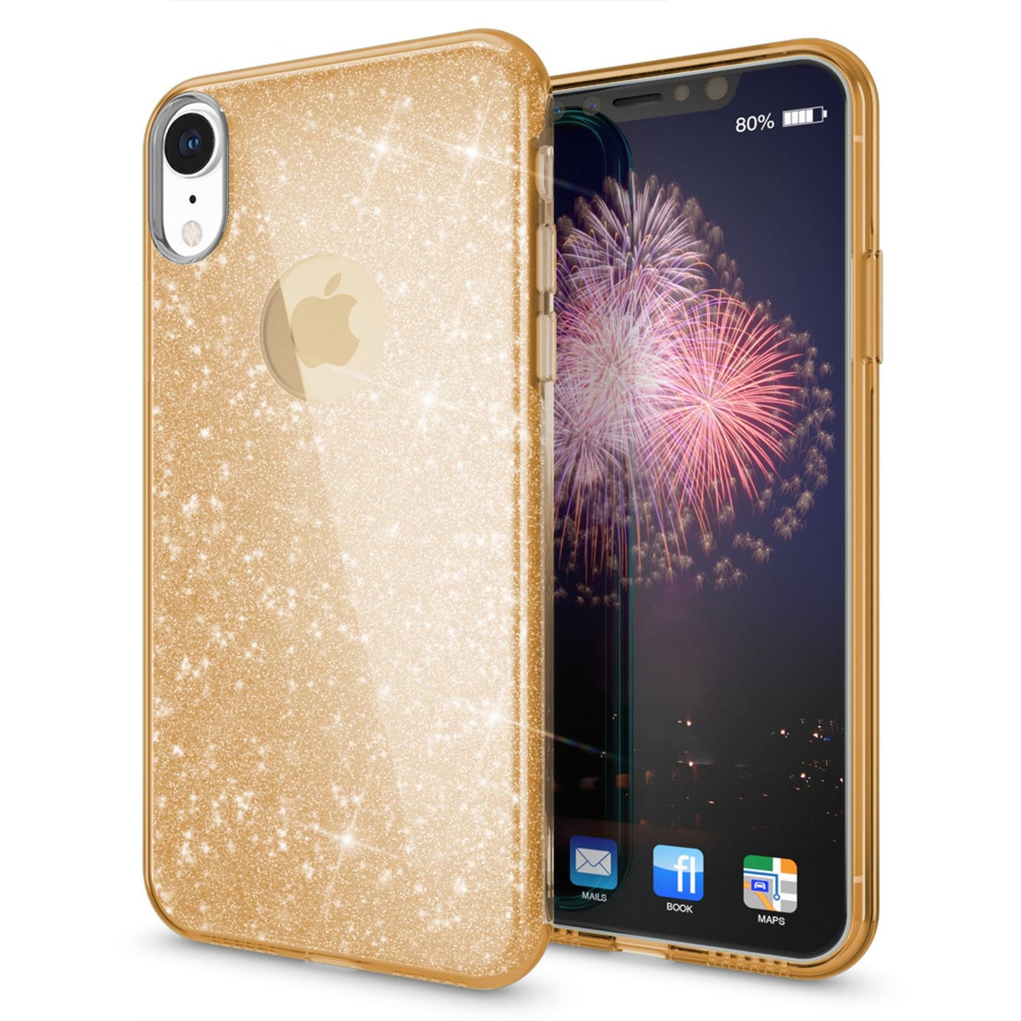 NALIA Hülle IPhone XR Glitzer Ultra-Slim Silikon-Case Back-Cover - Kapazität 0,7 mm Größe 144 x 70 mm
