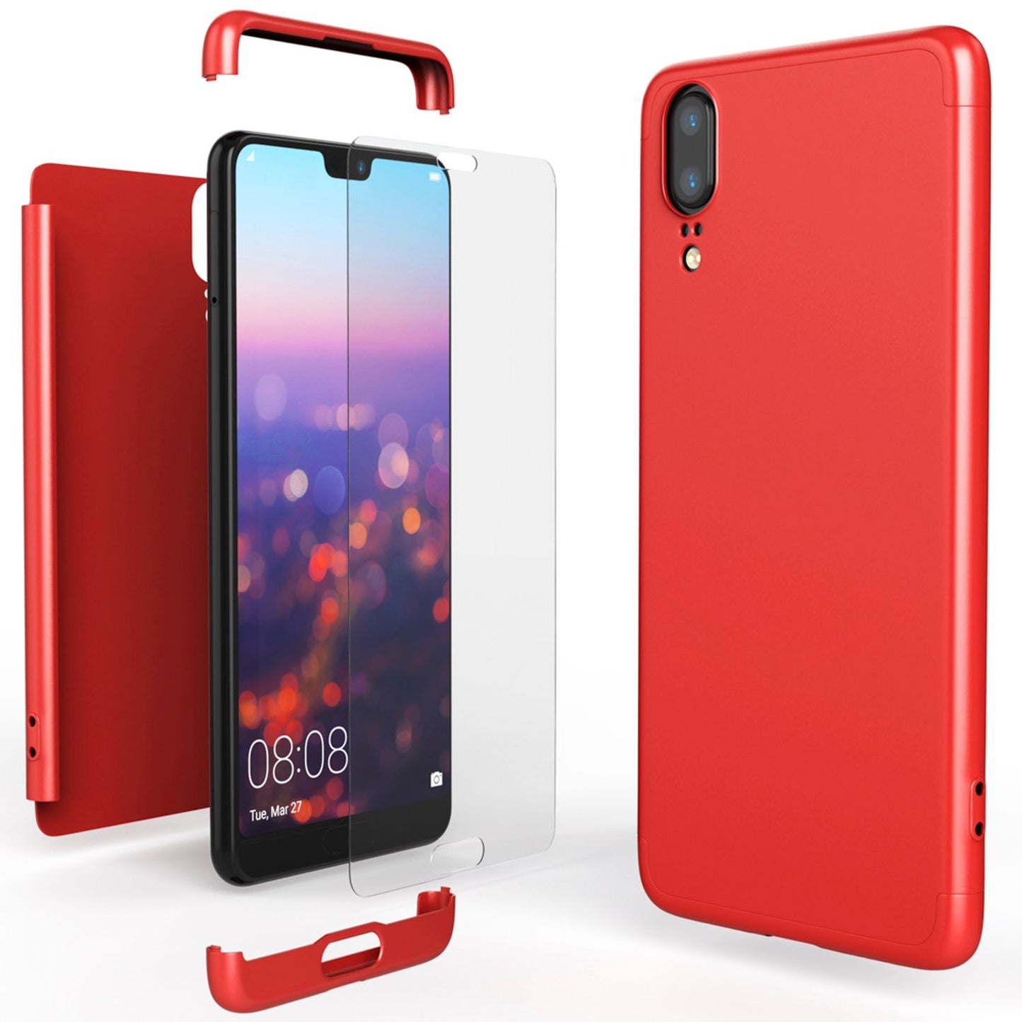 Husă Huawei P20 cu protecție completă la 360 de grade - Ramă spate subțire cu bara de protecție