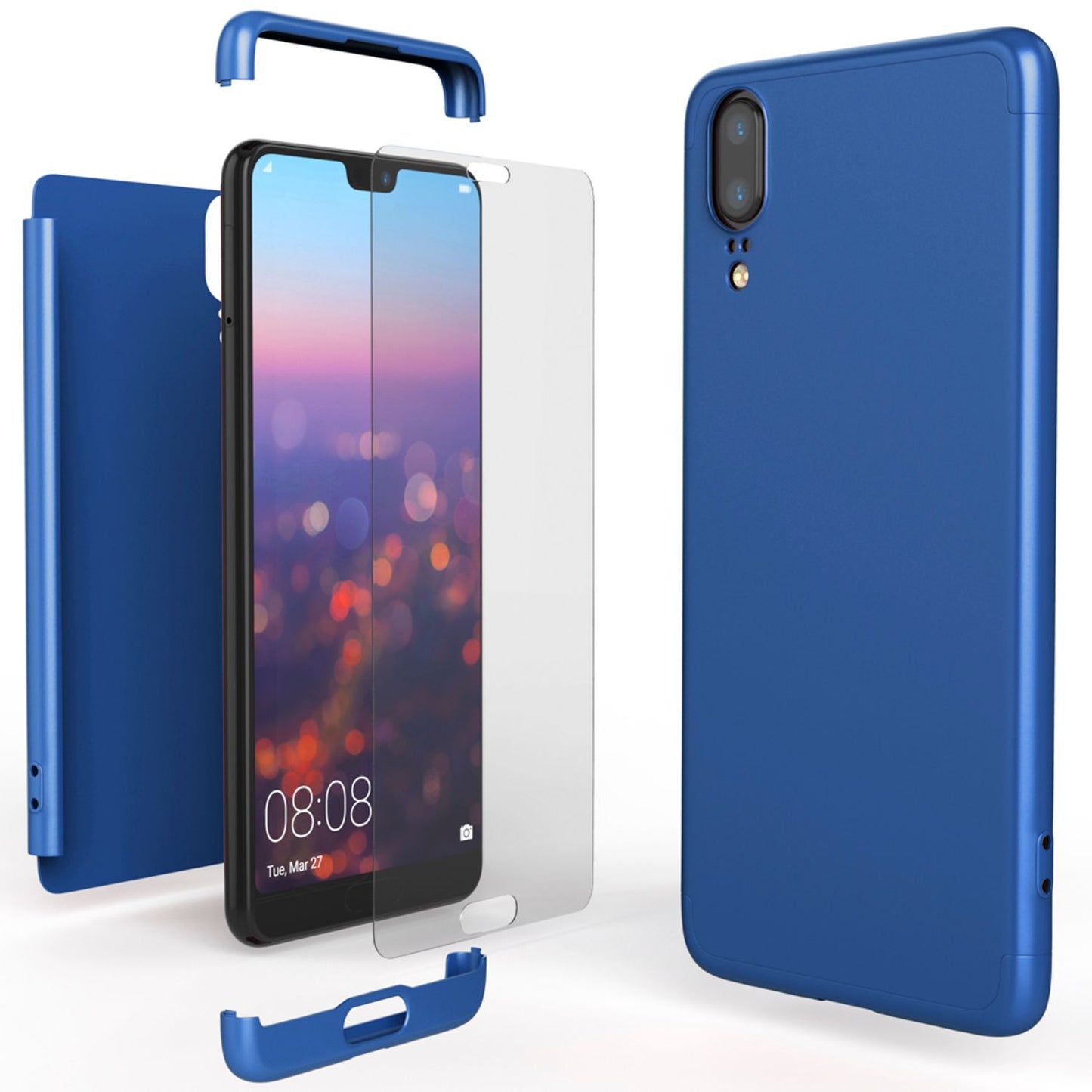Husă Huawei P20 cu protecție completă la 360 de grade - Ramă spate subțire cu bara de protecție