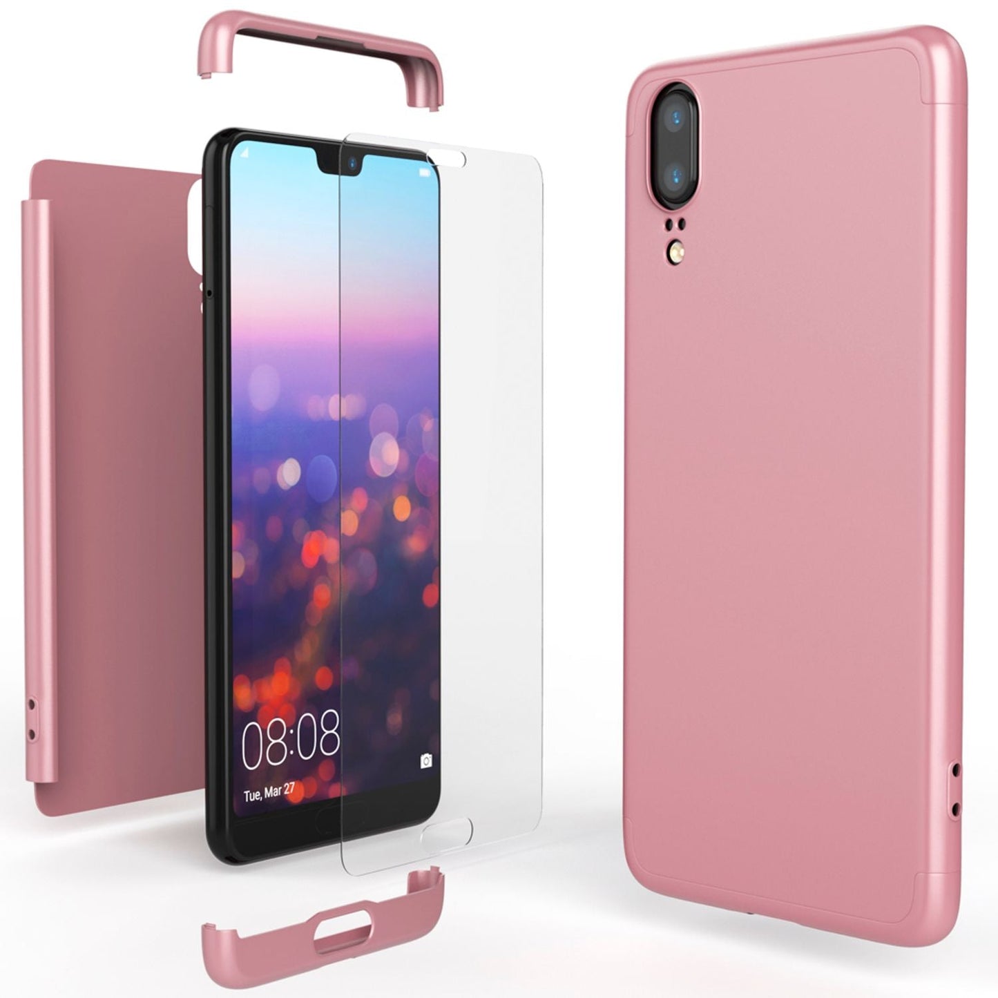 Husă Huawei P20 cu protecție completă la 360 de grade - Ramă spate subțire cu bara de protecție