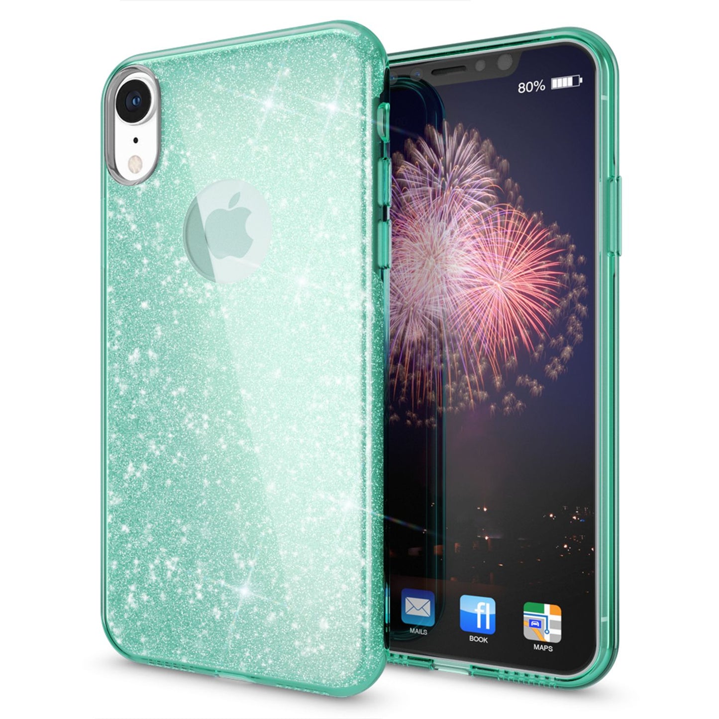NALIA Hülle IPhone XR Glitzer Ultra-Slim Silikon-Case Back-Cover - Kapazität 0,7 mm Größe 144 x 70 mm