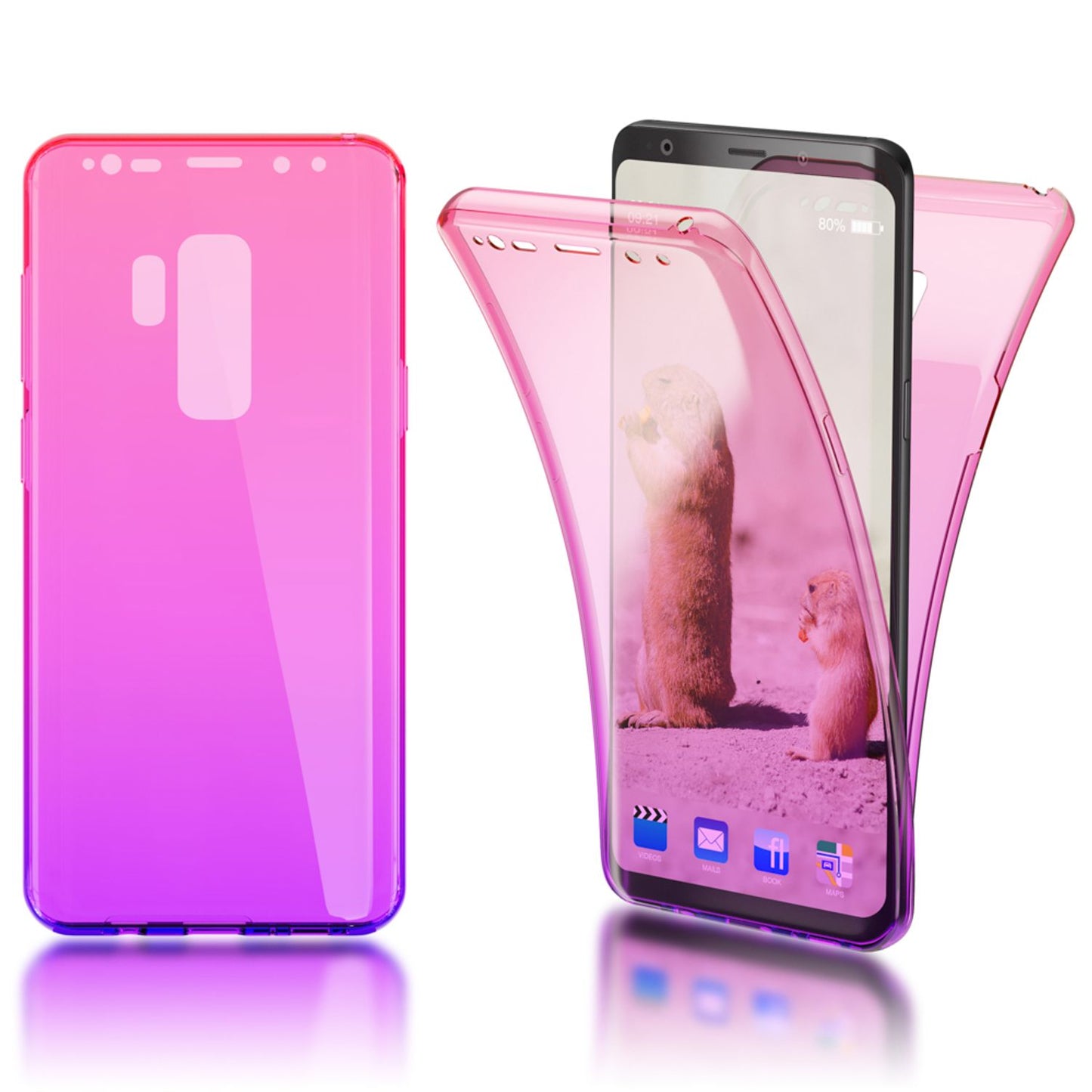 Samsung Galaxy S9 Plus 360 Grad Handy Hülle von NALIA, Full Cover vorne hinten