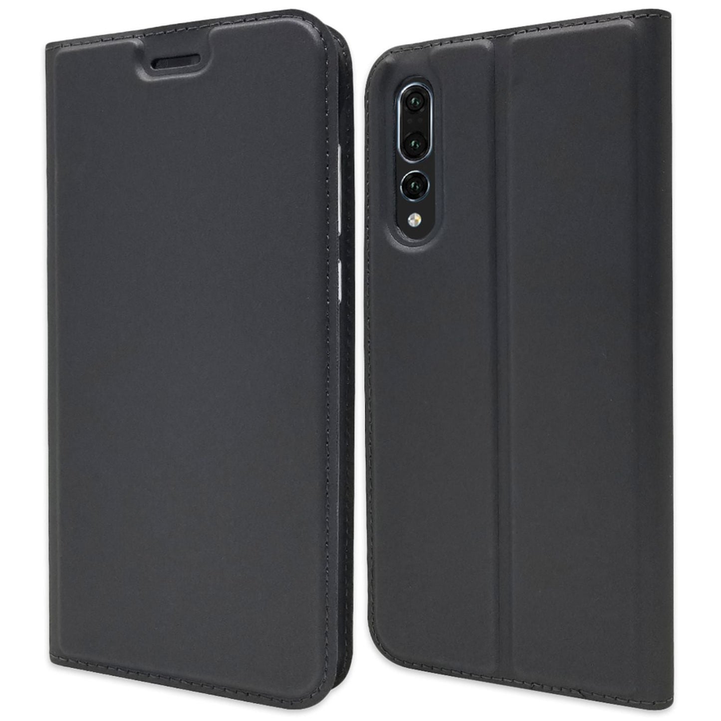 NALIA Huawei P20 Pro Slim Kickstand Flip Case Aus Kunstleder Hochwertig - Magnet Dünn Schutz