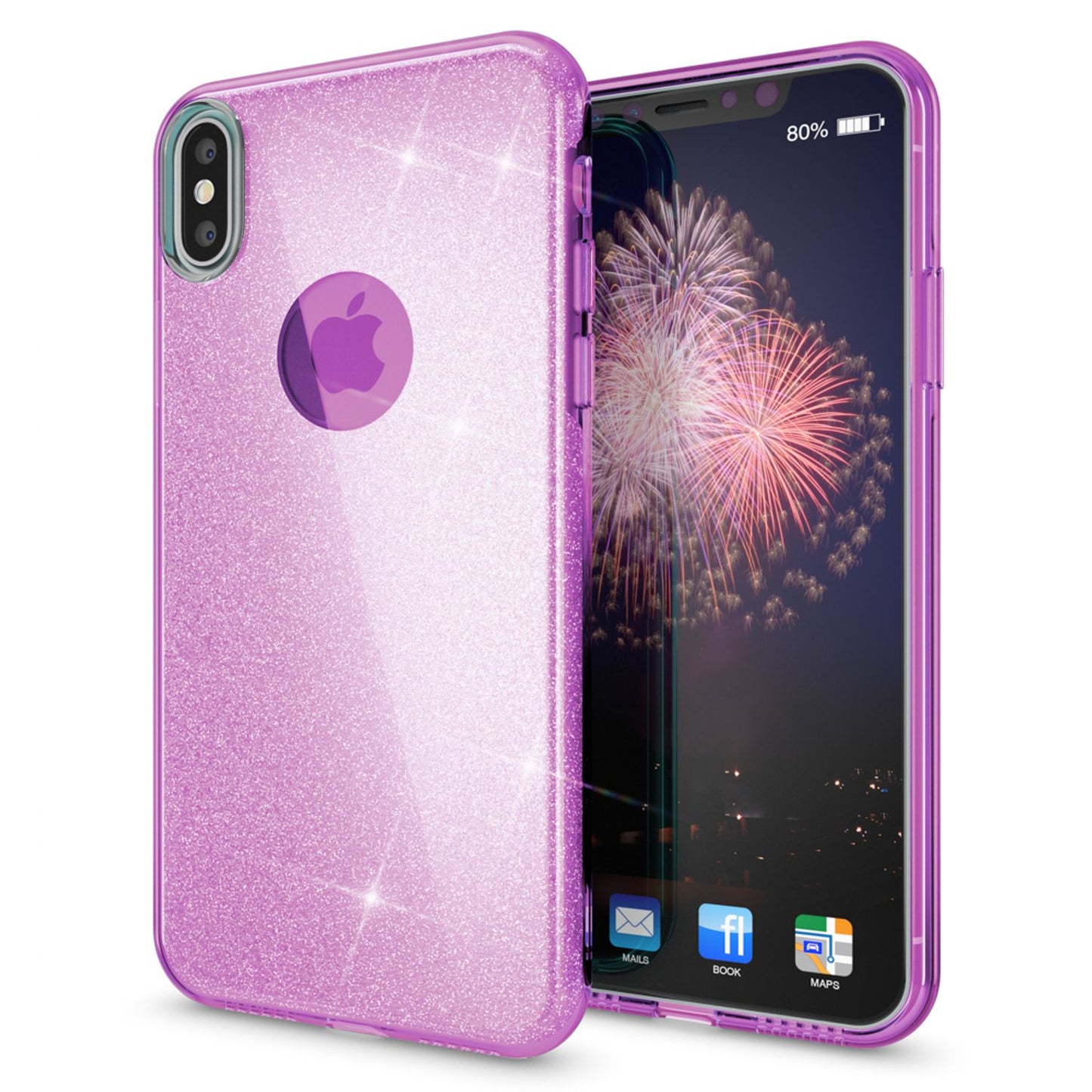 NALIA ShinePop Hülle IPhone XS Max - Glitzer Diamant-Effekt Ultra Slim Silikon Schutzhülle