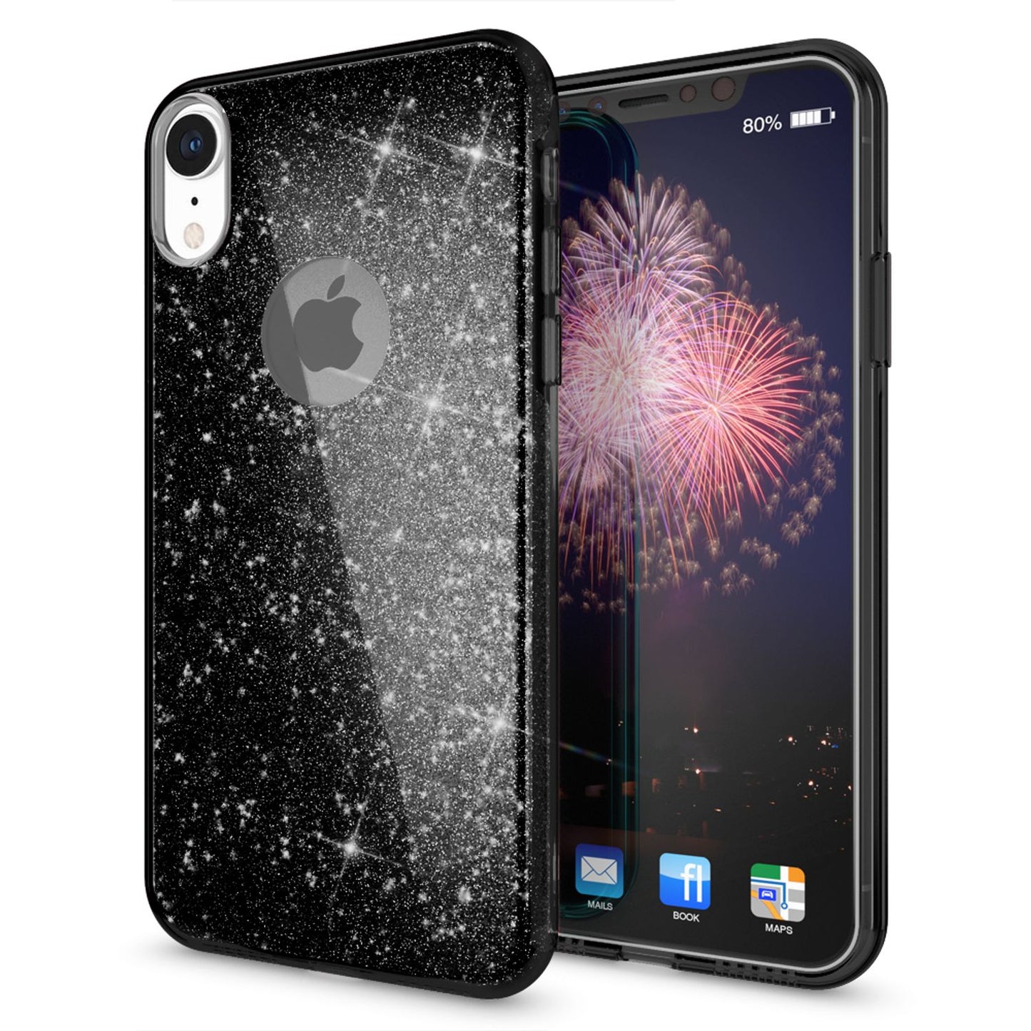 NALIA Hülle IPhone XR Glitzer Ultra-Slim Silikon-Case Back-Cover - Kapazität 0,7 mm Größe 144 x 70 mm