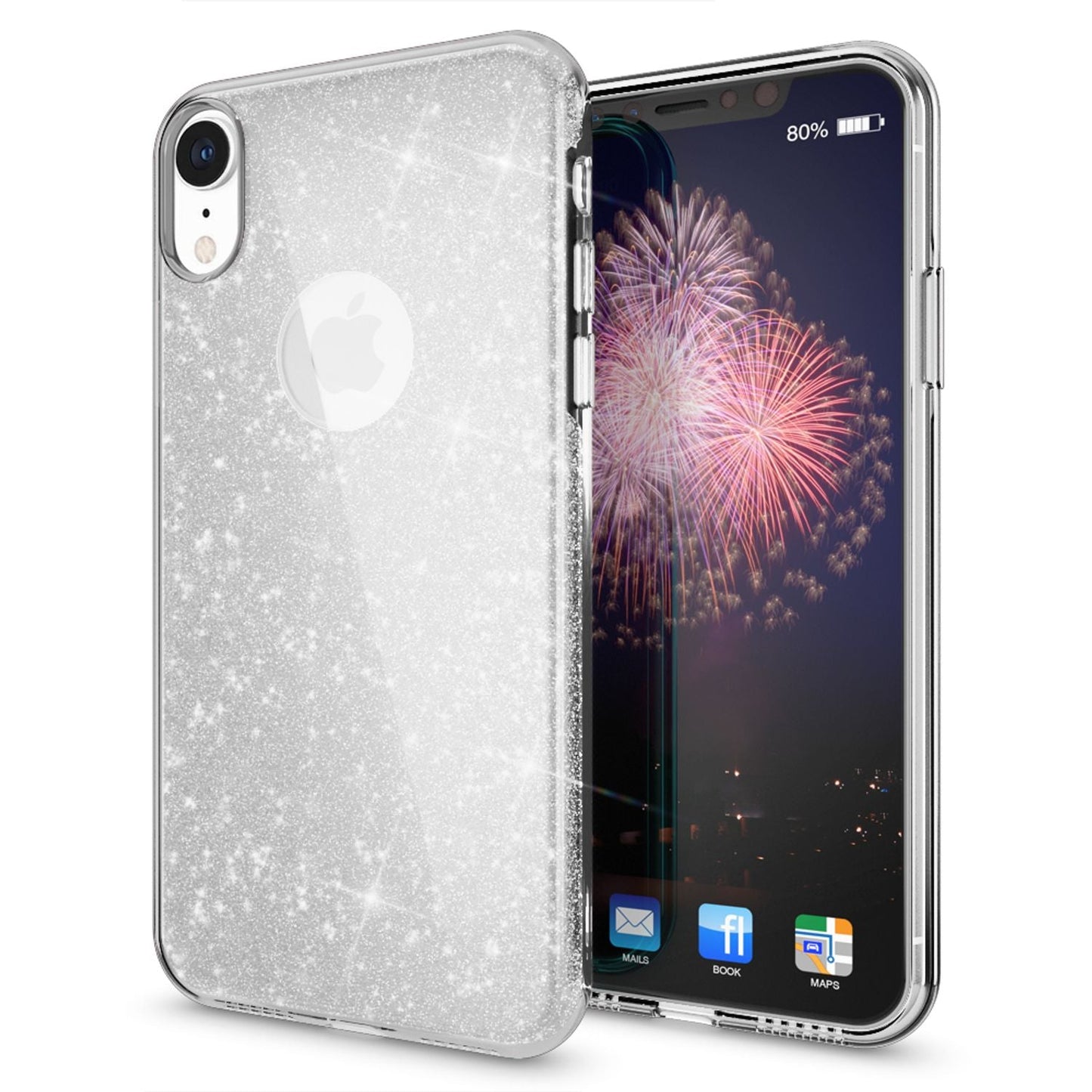 NALIA Hülle IPhone XR Glitzer Ultra-Slim Silikon-Case Back-Cover - Kapazität 0,7 mm Größe 144 x 70 mm