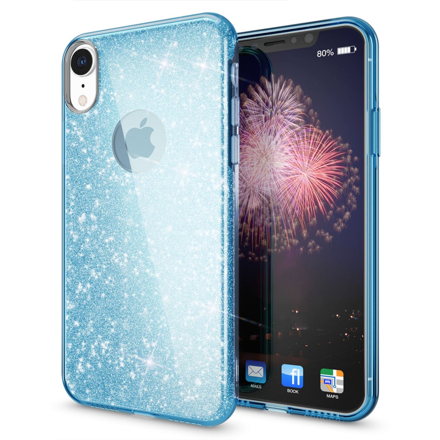 NALIA Hülle IPhone XR Glitzer Ultra-Slim Silikon-Case Back-Cover - Kapazität 0,7 mm Größe 144 x 70 mm