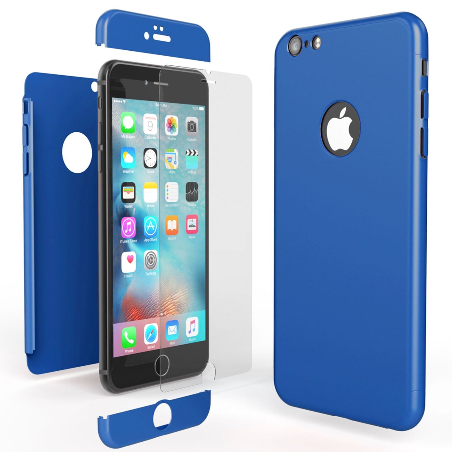 NALIA IPhone 6 Plus Hülle Rundum Schutz Premium - 360 Grad Glas Front Rückseite Dünn