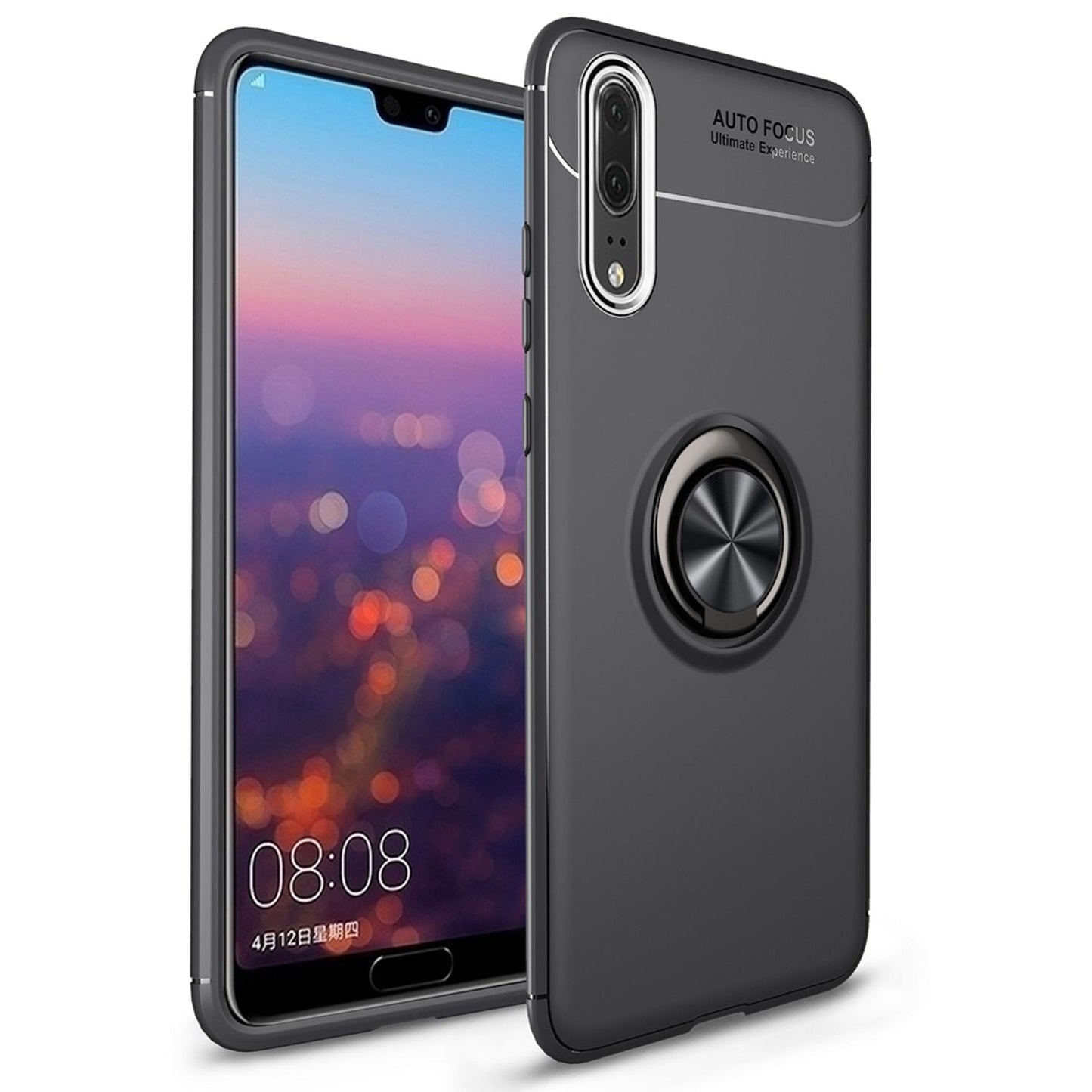 NALIA Ring Hülle für Huawei P20, Schutz Cover Magnetisch Silikon Handy Case