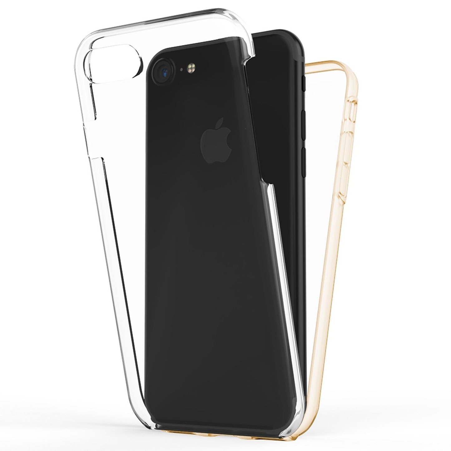 NALIA 360° Handy Hülle für iPhone SE 2022 / SE 2020 / 8 / 7, Case Cover Schutz