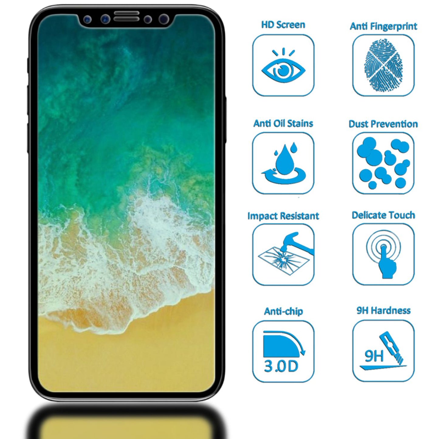 NALIA Schutzglas für iPhone 11 Pro / iPhone X XS, Full Display Screen Schutz