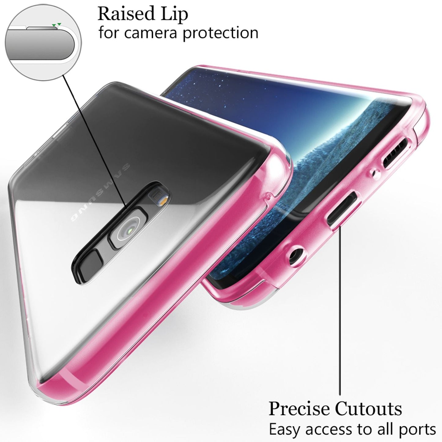 NALIA 360 Grad Handy Hülle für Samsung Galaxy S8 Plus, Full Cover Case Bumper