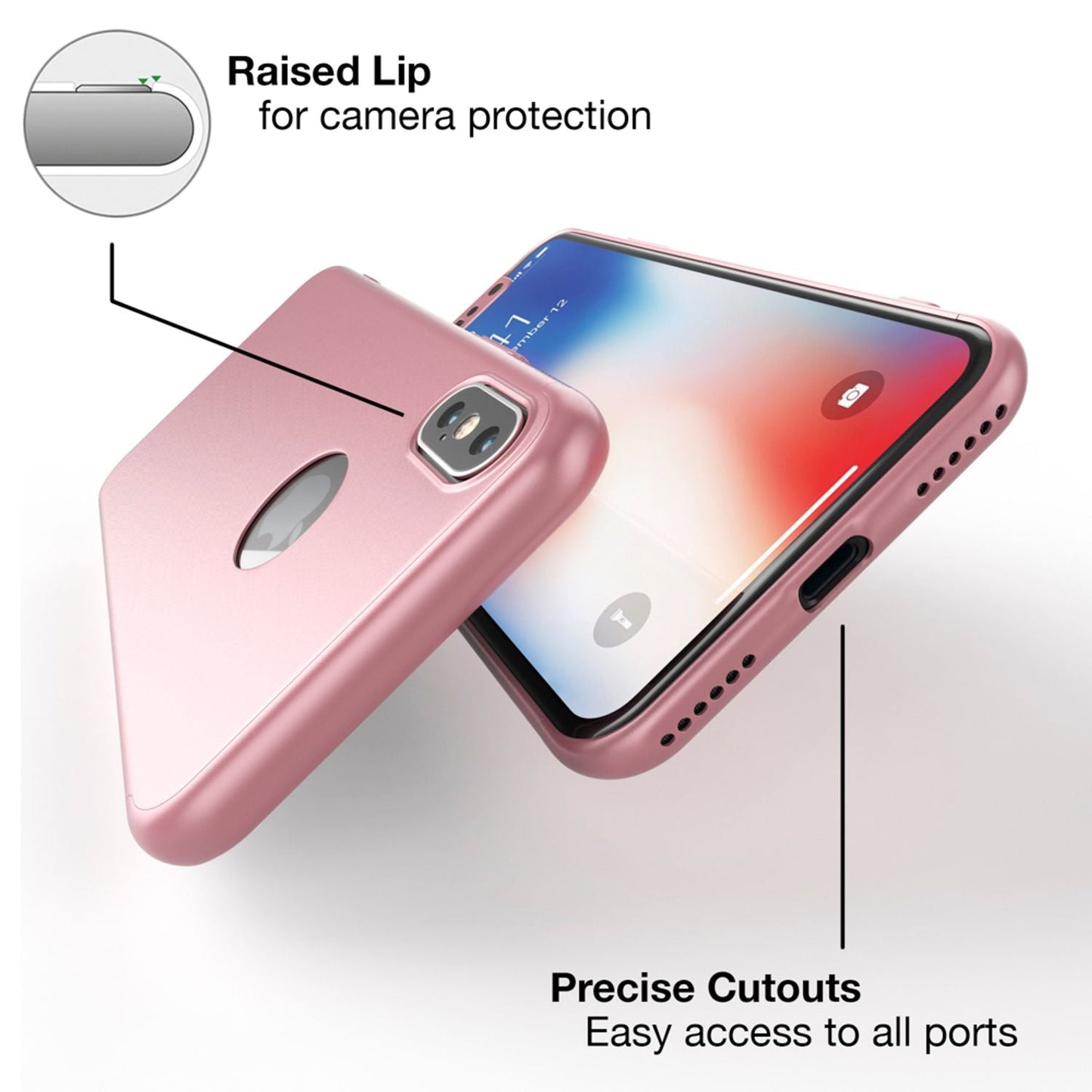 NALIA 360 Grad Hülle - Rundum Schutz Displayschutz Front Hinten Passgenau iPhone X XS