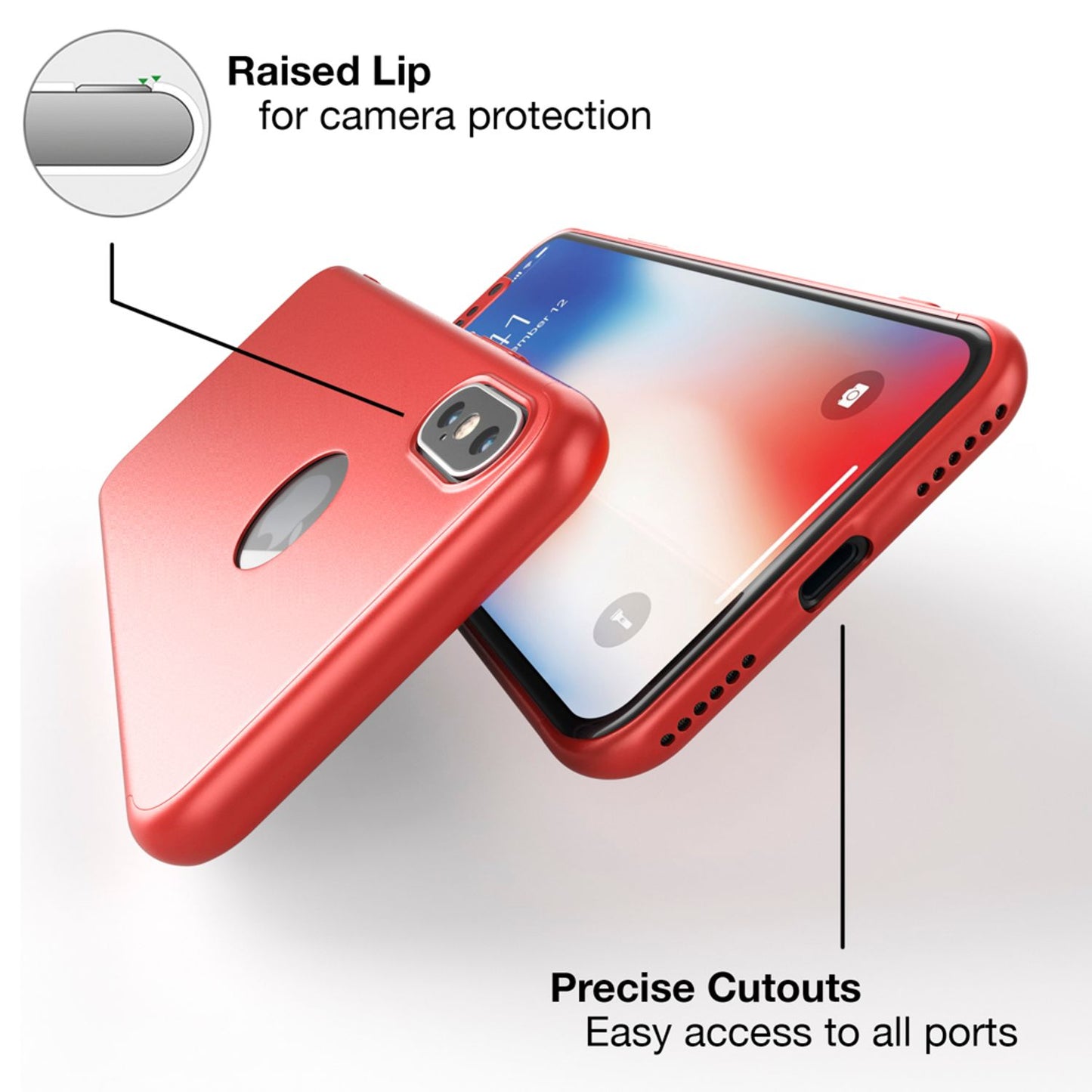 NALIA 360 Grad Hülle - Rundum Schutz Displayschutz Front Hinten Passgenau iPhone X XS