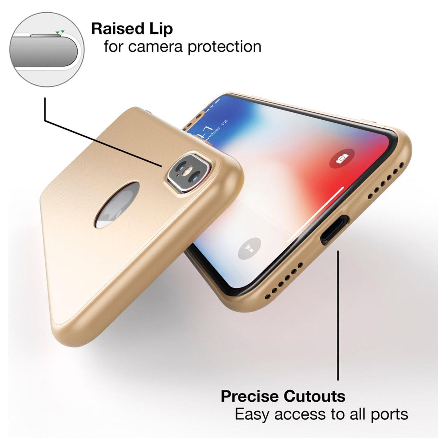 NALIA 360 Grad Hülle - Rundum Schutz Displayschutz Front Hinten Passgenau iPhone X XS